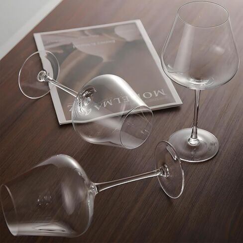 Red Wine Glasses Set of 4, Premium Crystal Wine Glasses Hand Blown, 23 oz Burgundy Red Wine Glass With Long Stem, Unique Gifts for Anniversary, Birthday, Wedding, Father's Day in Saudi Arabia