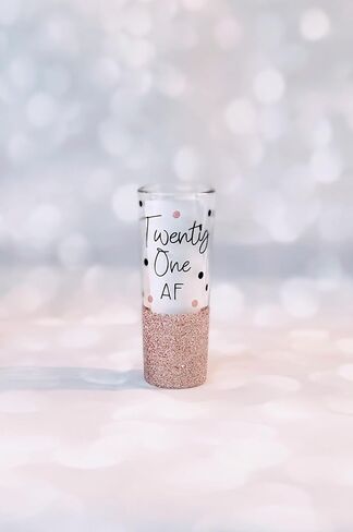 Twenty One AF, Glitter Shot Glass, Birthday Gifts for 21st Birthday (Shot) in Saudi Arabia