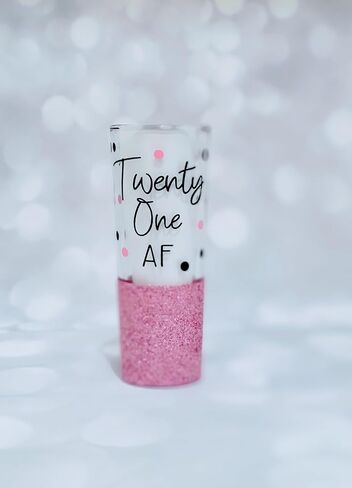 Twenty One AF, Glitter Shot Glass, Birthday Gifts for 21st Birthday (Shot) in Saudi Arabia