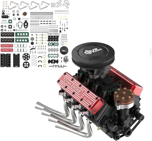 مجموعة طراز محرك Mini V8 التي تعمل ، FS-V800WGPC 1/10 Full Metal Full-Stroke Four-Stroke OHV V8 MODENT MODER in Kuwait