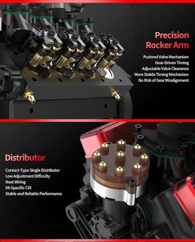 مجموعة طراز محرك Mini V8 التي تعمل ، FS-V800WGPC 1/10 Full Metal Full-Stroke Four-Stroke OHV V8 MODENT MODER in Kuwait