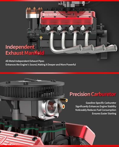 مجموعة طراز محرك Mini V8 التي تعمل ، FS-V800WGPC 1/10 Full Metal Full-Stroke Four-Stroke OHV V8 MODENT MODER in Kuwait