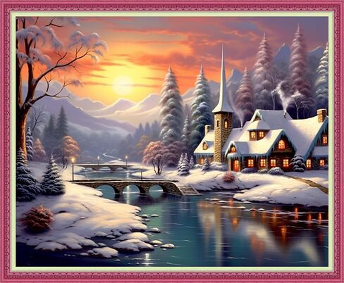 Disnesart Cross Stitch مختومة مجموعات التطريز الكاملة DIY 11CT الخيط القطن المطبوع DIY Needlepoint Kits Craft Edelework مجموعة مجموعات مختومة المتقاطع مع 16x20 بوصة in Kuwait