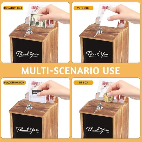 Suggestion Box with Slot Lock with 100 Suggestion Cards - Ballot, Donation, Comment Drop Box for Church, Office, Wedding - Wall Mount/Countertop in Saudi Arabia