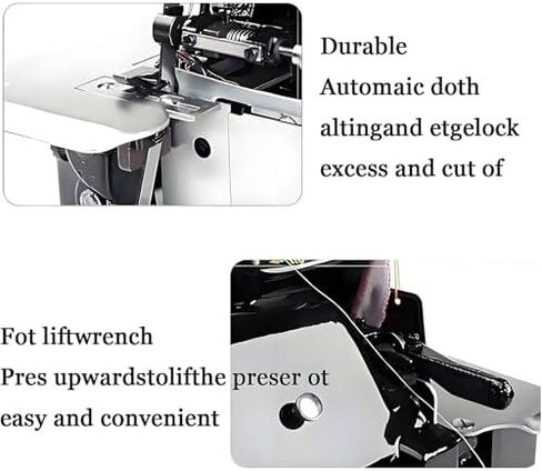 آلة خياطة Serger الثقيلة - آلة Overlock Coverstitch باليد للجلد والأقمشة ، إطار معدني متين ، مثالي للاستخدام المهني والمنزل (أخضر) in Kuwait