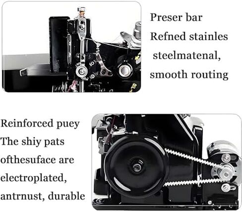 آلة خياطة Serger الثقيلة - آلة Overlock Coverstitch باليد للجلد والأقمشة ، إطار معدني متين ، مثالي للاستخدام المهني والمنزل (أخضر) in Kuwait
