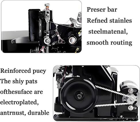 Industrial Overlock Sewing Machine, Heavy Duty Metal Frame Serger, Professional Grade Sergers for Fabrics, High-Speed Overlocker for Seam Finishing in Saudi Arabia