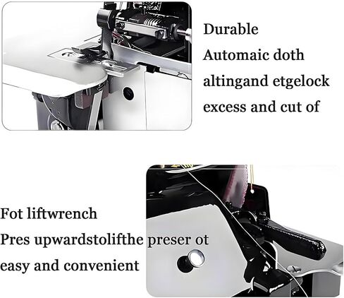Heavy Duty Overlocker Serger Machine - 3-4 Thread Industrial Sewing, Adjustable Stitch Length, Durable Metal Frame, Perfect for Thick Fabrics & Includes Accessories in Saudi Arabia