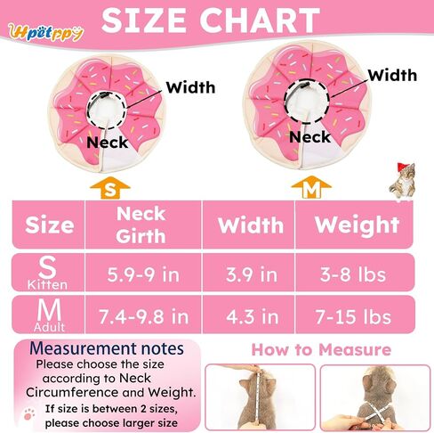 Cat Cone Collar Soft, Waterproof Cat Recovery Collar After Surgery, Adjustable Pet Donut Collar, Safety Elizabethan Collar to Prevent Licking Wounds for Kittens, Pet Cone Alternative in Saudi Arabia