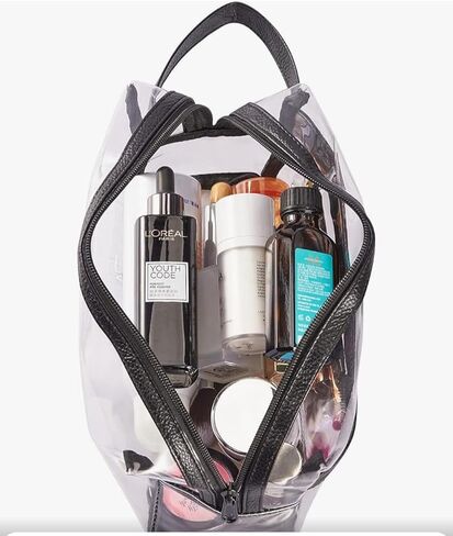 Clear Travel Toiletry Bag,Cosmetic Bag,Dark Transparent Travel Pouch,Best Gift,Christmas in Saudi Arabia