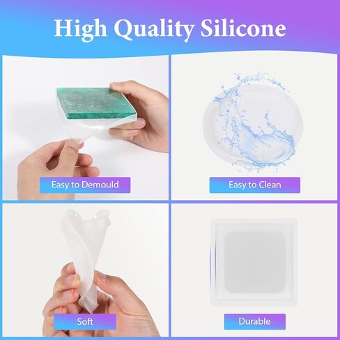 قوالب راتنج Kisrel Kit 12pcs ، قوالب راتنج الايبوكسي ، قالب الراتنج ، بما في ذلك المكعب ، حاوية القلم ، الهرم ، صينية ، حب ، جولة ، مربع ، كرات ، زهرة ، مكعب ، كريستال in Kuwait