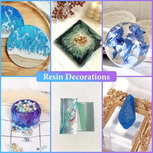 قوالب راتنج Kisrel Kit 12pcs ، قوالب راتنج الايبوكسي ، قالب الراتنج ، بما في ذلك المكعب ، حاوية القلم ، الهرم ، صينية ، حب ، جولة ، مربع ، كرات ، زهرة ، مكعب ، كريستال in Kuwait