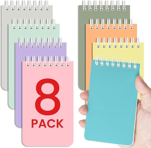 Pocket Small Notebook 3" x 5", Set of 8 Mini Little Spiral Notebook, Nursing Notepad, Perfect for Work, School, Office, Nurse, Travel - Soft Harmony in Saudi Arabia