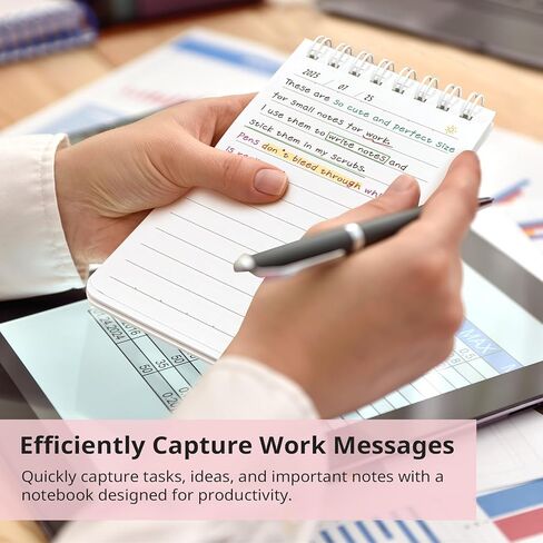 Pocket Small Notebook 3" x 5", Set of 8 Mini Little Spiral Notebook, Nursing Notepad, Perfect for Work, School, Office, Nurse, Travel - Soft Harmony in Saudi Arabia
