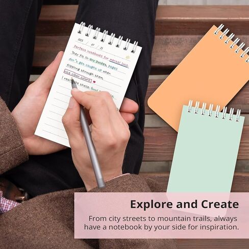 Pocket Small Notebook 3" x 5", Set of 8 Mini Little Spiral Notebook, Nursing Notepad, Perfect for Work, School, Office, Nurse, Travel - Soft Harmony in Saudi Arabia