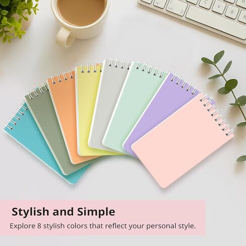 Pocket Small Notebook 3" x 5", Set of 8 Mini Little Spiral Notebook, Nursing Notepad, Perfect for Work, School, Office, Nurse, Travel - Soft Harmony in Saudi Arabia