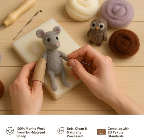 Dicha Fine Merino Wool-Roving-مصبوغ يدويًا في مزيج من الألوان المذهلة لتلبيس الإبرة ، والتلويح الرطب ، والغزل ، والنسج-ألياف مشط ناعمة-5 أوقية-حلم المحيط in Kuwait