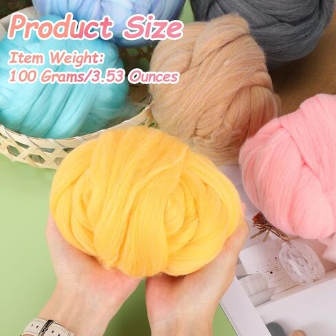 PATIKIL Wool Roving Yarn, 100G/3.53OZ Soft Felting Wool Pure Chunky Roving Yarn Bulk for Needle Felting Knitting Blanket Spinning Weaving DIY Craft, Dark Blue in Saudi Arabia
