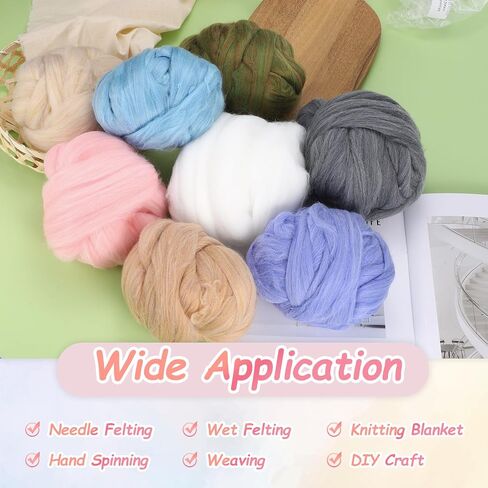 PATIKIL Wool Roving Yarn, 100G/3.53OZ Soft Felting Wool Pure Chunky Roving Yarn Bulk for Needle Felting Knitting Blanket Spinning Weaving DIY Craft, Dark Blue in Saudi Arabia