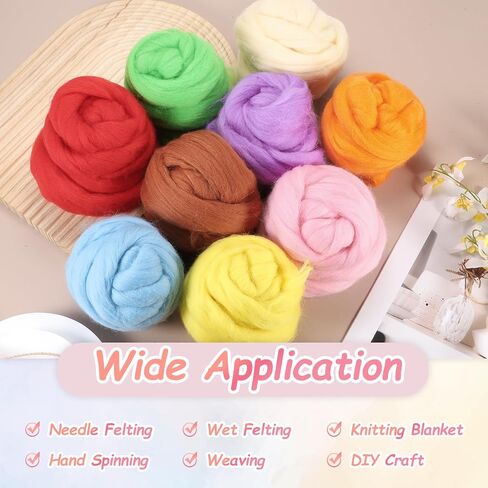 PATIKIL Wool Roving Yarn, 150G/5.3OZ Soft Felting Wool Pure Chunky Roving Yarn Bulk for Needle Felting Knitting Blanket Spinning Weaving DIY Craft, Dark Orange in Saudi Arabia