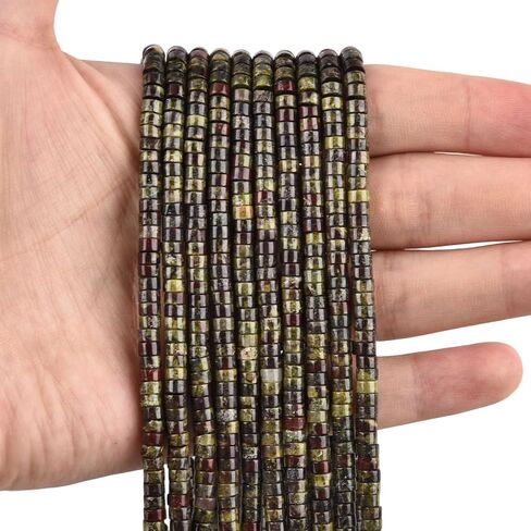 300pcs Dragon Dragon Blood Spacer Beads 2mmx4mm صغيرة شبه حجرية ثمينة Heishi Disc Rondelle Loose Gemstone Mods for Jewelry Making Bracelets Crafts Design Design in Kuwait