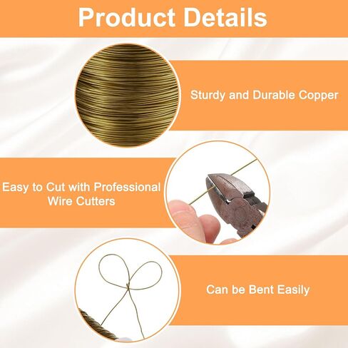 Harfington Wire 203ft الطول 24 مقياس النحاس الحرفية المجوهرات سلك تشويه مصافرة مقاومة لمجوهرات صنع لوازم الصياغة ، الأزرق القديم in Kuwait
