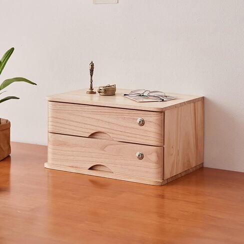 Desktop Organizer Storage Box,Desktop Drawer Cabinet with Lock,Wooden File Cabinet,1/2/3/4 Tier Flat File Cabinet Storage(A,3 Drawer) in Saudi Arabia