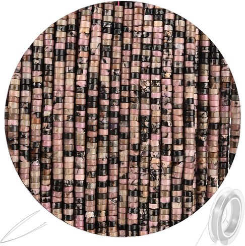 300pcs Dragon Dragon Blood Spacer Beads 2mmx4mm صغيرة شبه حجرية ثمينة Heishi Disc Rondelle Loose Gemstone Mods for Jewelry Making Bracelets Crafts Design Design in Kuwait