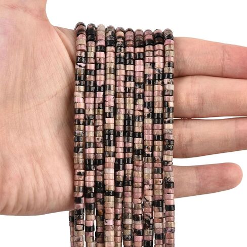 300pcs Dragon Dragon Blood Spacer Beads 2mmx4mm صغيرة شبه حجرية ثمينة Heishi Disc Rondelle Loose Gemstone Mods for Jewelry Making Bracelets Crafts Design Design in Kuwait