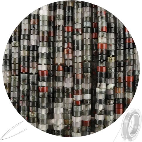 300pcs Natural Dragon Blood Spacer Beads 2mmx4mm Small Semi Precious Stone Heishi Disc Rondelle Loose Gemstone Beads for Jewelry Making Bracelets Crafts Beading Design in Saudi Arabia