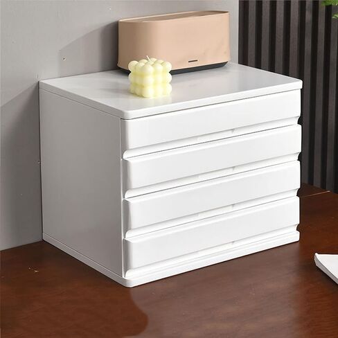 Desktop File Cabinet-Desktop Storage Box With Drawers,Solid Wood Makeup Organizer,Stackable Organizer Drawers Cabinet(C,1 layers) in Saudi Arabia