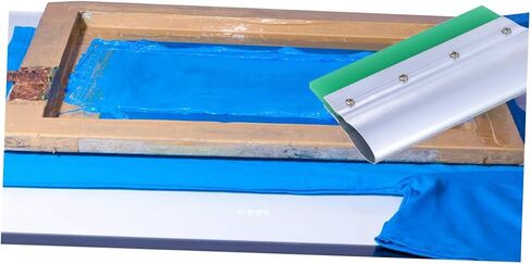 طقم Joofuny Rubber Squeegee لطباعة الشاشة الحريرية 25 سم شفرة مطاطية متينة مع مقبض الألومنيوم للحرف DIY وتطبيق الحبر العشوائي اللون in Kuwait