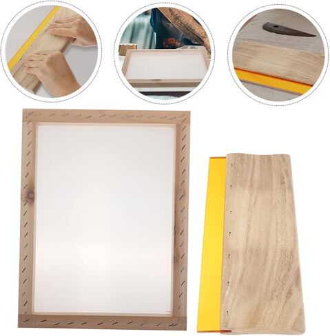 1SET WOOD Rubber Screen Printing Squeegee مكشطة حبر مياه متينة للطباعة اليدوية للتطبيقات الرسومية النسيجية مستلزمات طباعة شاشة التكلفة in Kuwait
