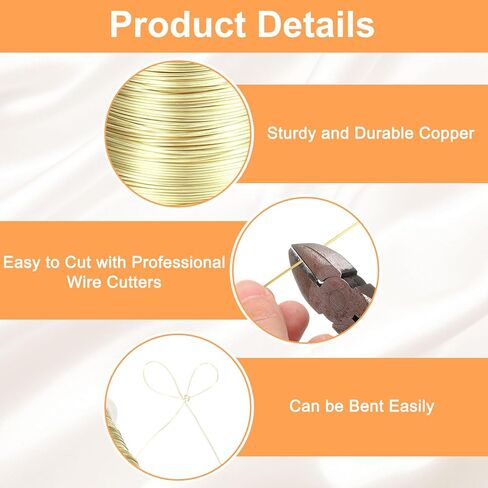 Harfington Wire 203ft الطول 24 مقياس النحاس الحرفية المجوهرات سلك تشويه مصافرة مقاومة لمجوهرات صنع لوازم الصياغة ، الأزرق القديم in Kuwait
