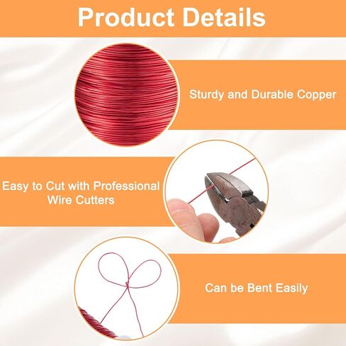 Harfington Wire 203ft الطول 24 مقياس النحاس الحرفية المجوهرات سلك تشويه مصافرة مقاومة لمجوهرات صنع لوازم الصياغة ، الأزرق القديم in Kuwait