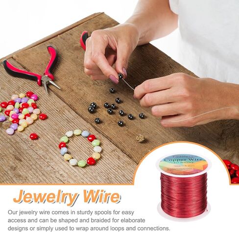 Harfington Wire 203ft الطول 24 مقياس النحاس الحرفية المجوهرات سلك تشويه مصافرة مقاومة لمجوهرات صنع لوازم الصياغة ، الأزرق القديم in Kuwait