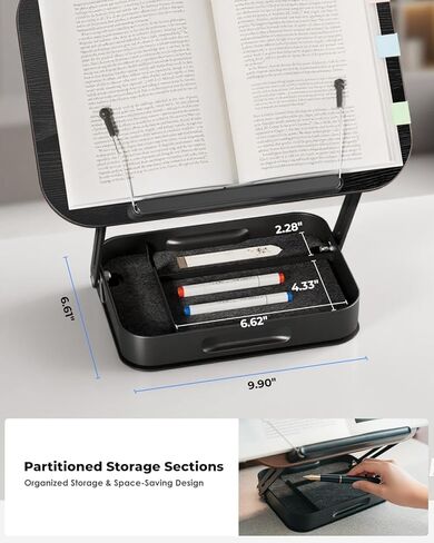Viozon Book Stand للقراءة ، حامل الكتب مع التخزين وقاعدة الدوران 360 درجة ، الكتب المدرسية القابلة للتعديل للمكتب ، موقف القراءة القابلة للطي لكتب الطبخ ، وصفة ، وأجهزة الكمبيوتر المحمولة/المحمول ، DW in Kuwait