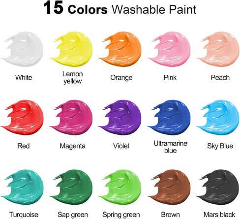 Smallbudi 15 Colors Washable Paint Set for Kids Pumpkin Finger Paint 10oz in Saudi Arabia