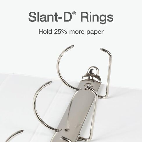 Oxford 2 Inch 3 Ring Binder, D-Ring View with XtraLife Hinge, Non-Stick PVC-Free, White, 540-Sheet Capacity, Single Binder (1017674) in Saudi Arabia