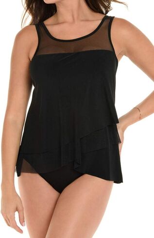 Miraclesuit Women's Swimwear DD-Cup Illusionist Mirage High Neckline Underwire Tankini Bathing Suit Top in Saudi Arabia