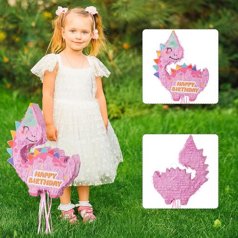 VinTS Dinosaur Piñata Large Kids Dino Piñata Birthday decorations with Blindfold Bat for Boys Girls Birthday Party Dinosaur Themed Party Game Activity Decor(16.5x13x3.15in) (Green) in Saudi Arabia