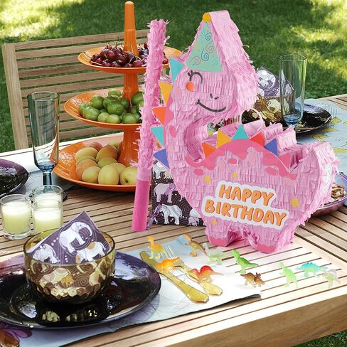 VinTS Dinosaur Piñata Large Kids Dino Piñata Birthday decorations with Blindfold Bat for Boys Girls Birthday Party Dinosaur Themed Party Game Activity Decor(16.5x13x3.15in) (Green) in Saudi Arabia