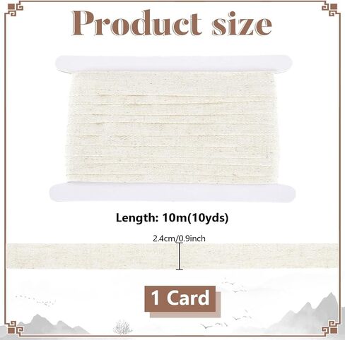 PH Pandahall 10M Linen Book Book Book Bookbinding Tape Cloth ، 1 بوصة من القطن Twill Twill Twill Threnringbone Abbing for Bookbinding Book Arts Sewing DIY Craft in Saudi Arabia