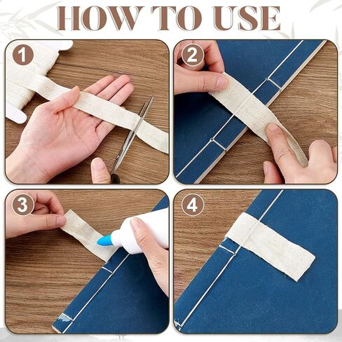 PH Pandahall 10M Linen Book Book Book Bookbinding Tape Cloth ، 1 بوصة من القطن Twill Twill Twill Threnringbone Abbing for Bookbinding Book Arts Sewing DIY Craft in Saudi Arabia