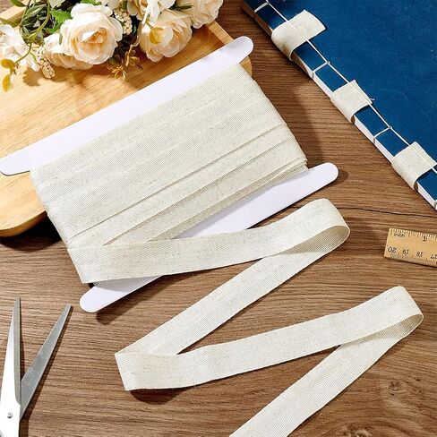 PH Pandahall 10M Linen Book Book Book Bookbinding Tape Cloth ، 1 بوصة من القطن Twill Twill Twill Threnringbone Abbing for Bookbinding Book Arts Sewing DIY Craft in Saudi Arabia