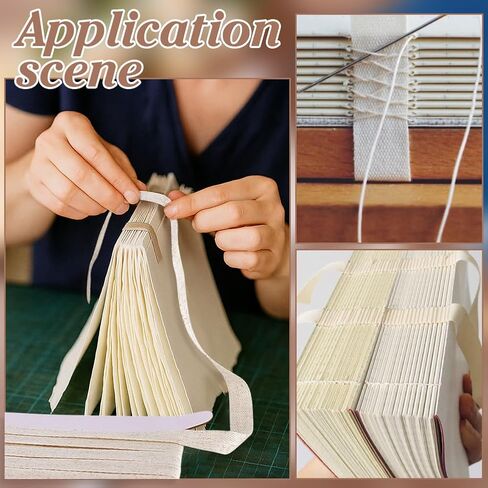PH Pandahall 10M Linen Book Book Book Bookbinding Tape Cloth ، 1 بوصة من القطن Twill Twill Twill Threnringbone Abbing for Bookbinding Book Arts Sewing DIY Craft in Saudi Arabia