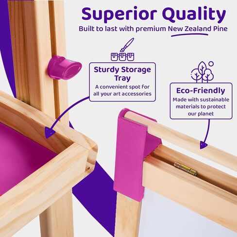 Blue Squid Art Easel for Kids, Easels for Toddlers | Adjustable Art Easel with Paper Roll, Magnetic Kid Chalkboard Easel Double Sided, Toddler White Board Toddler Easel for Kids 100+ Accessories in Kuwait