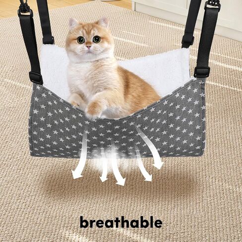 Sosoport 2pcs Cat Hammock for Cage Hanging Hammock Abeet Ammock for Cage قابلة للانعكاس معلق السرير الأشرطة والمواد البلاستيكية in Kuwait