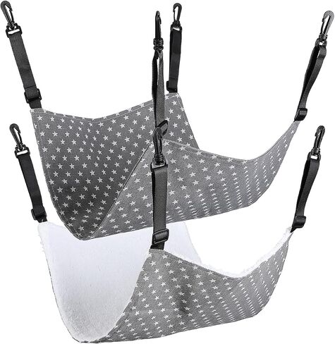 Sosoport 2pcs Cat Hammock for Cage Hanging Hammock Abeet Ammock for Cage قابلة للانعكاس معلق السرير الأشرطة والمواد البلاستيكية in Kuwait