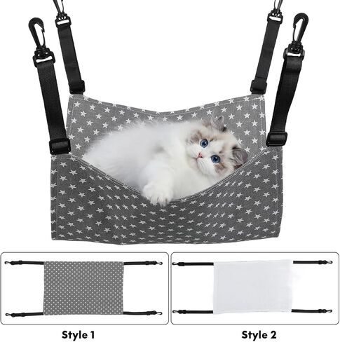 Sosoport 2pcs Cat Hammock for Cage Hanging Hammock Abeet Ammock for Cage قابلة للانعكاس معلق السرير الأشرطة والمواد البلاستيكية in Kuwait